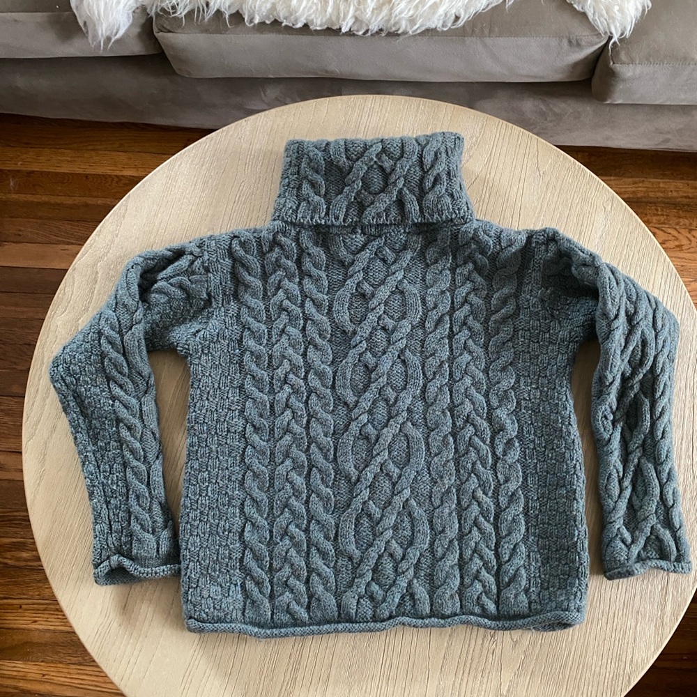 Irish merino wool turtleneck sweater